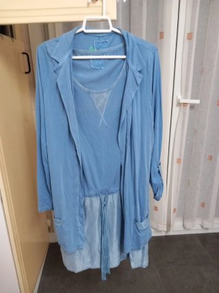 Vestido y Chaqueta Algodón y Seda Talla Única