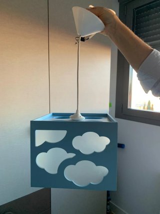 Lámpara Dosy2 Mesa y Techo Azul celeste.