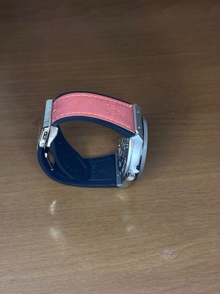 Reloj Hombre Plata Naranja