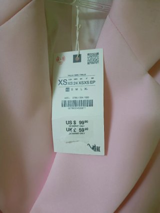 Conjunto Zara Blazer y Bermuda Rosa XS