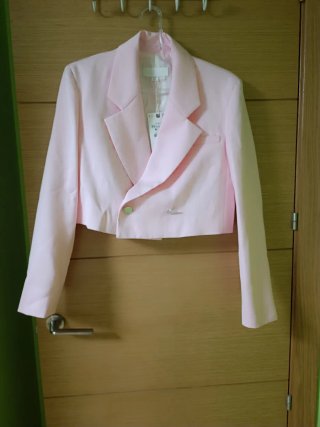 Conjunto Zara Blazer y Bermuda Rosa XS
