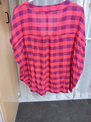 Camisa cuadros oversize manga corta M