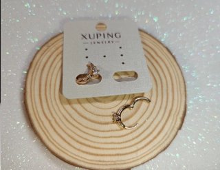 Pendientes oro laminado y circonitas Xuping