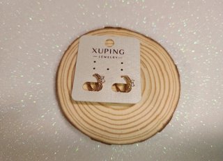 Pendientes oro laminado y circonitas Xuping