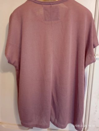 Blusa tejida morada y blanca talla única