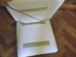 Puff beige de tela