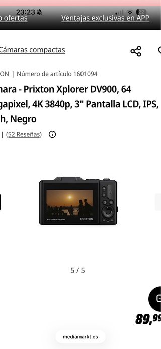 Cámara Prixton Xplorer DV900 64MP 4K