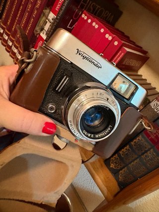 Camara de foto con Funda de cuero