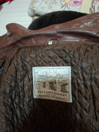 Cazadora cuero italiana Vecchio Ponte Talla 54