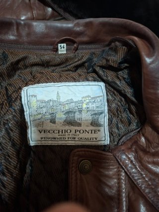 Cazadora cuero italiana Vecchio Ponte Talla 54