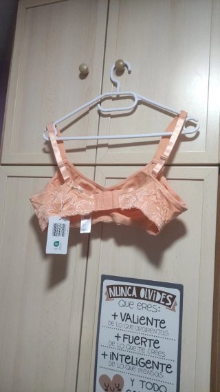 Sujetador sin aro naranja talla 100C
