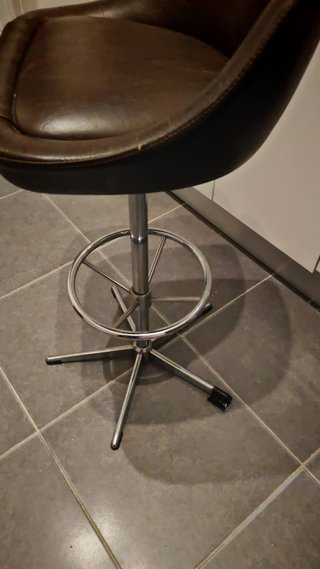 Taburete Giratorio Retro Piel Marrón