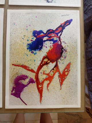 Lote de 6 láminas de pintura abstracta