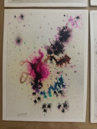 Lote de 6 láminas de pintura abstracta