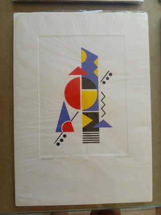 Lote 4 láminas arte abstracto geométrico