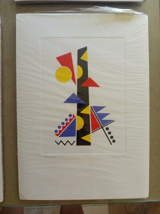 Lote 4 láminas arte abstracto geométrico
