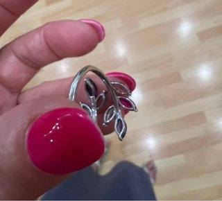 Anillo Lotus Silver Hojas Zirconia