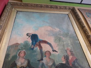 Pintura Antigua El Hombre como Marioneta
