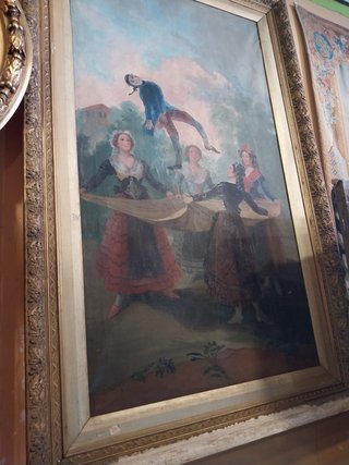 Pintura Antigua El Hombre como Marioneta