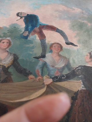 Pintura Antigua El Hombre como Marioneta