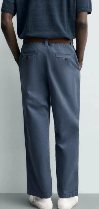 Pantalón Straight Fit Lavado Azul