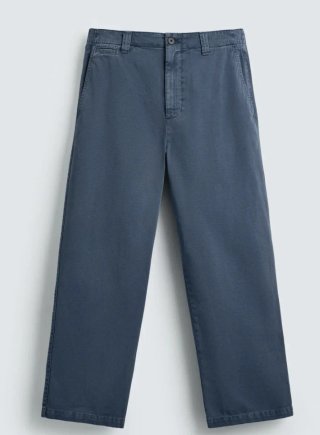 Pantalón Straight Fit Lavado Azul