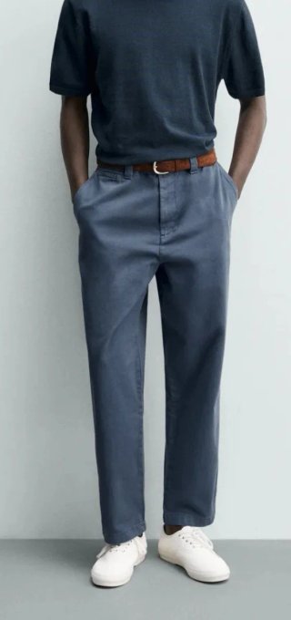 Pantalón Straight Fit Lavado Azul