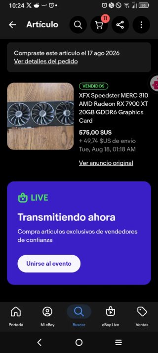 CAMBIO AMD RX 7900 XT XFX Speedster MERC 310
