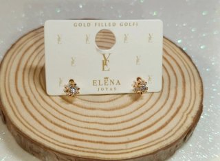 Pendientes oro laminado circonitas Elena Joyas