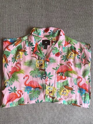 Camisa H&M Bob Esponja Flamencos Talla M