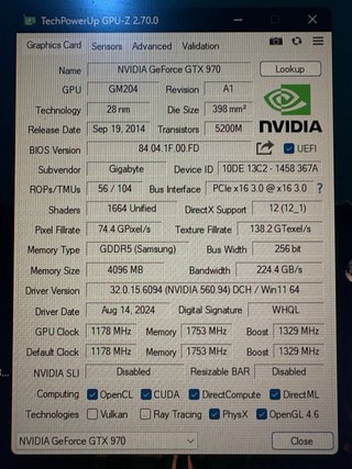 Gigabyte GTX 970 4GB GDDR5 Tarjeta Gráfica