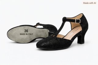 Scarpe da ballo First Dance nere tacco 5 cm
