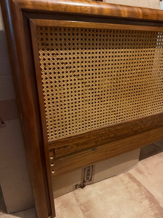 Cabecero Madera y Ratán Mid-Century