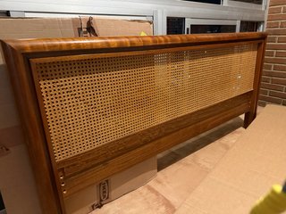 Cabecero Madera y Ratán Mid-Century
