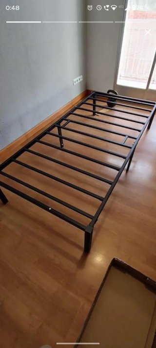 Estructura cama 90x190 metal negra altura 41,5 cms