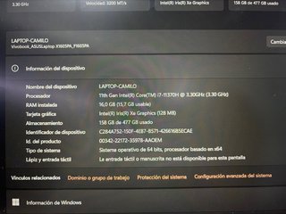 Portátil ASUS Vivobook i7 11th Gen 16GB RAM
