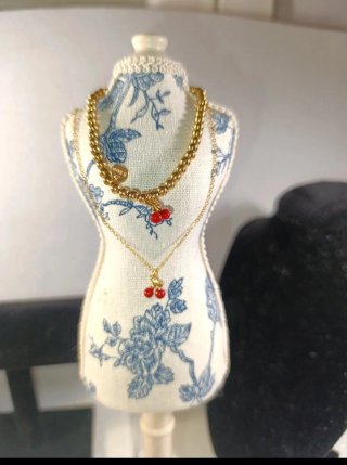 Conjunto acero dorado diseño Cerezas (2Pcs)