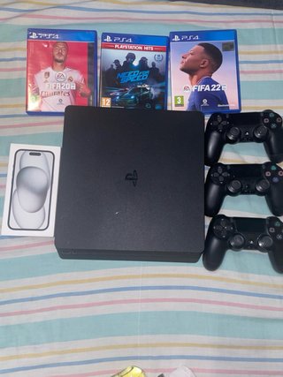 PS4 Slim 1TB + 3 Mandos + 3 Juegos