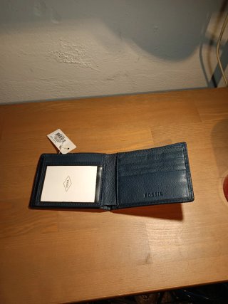 Cartera Fossil Cuero Azul Nueva