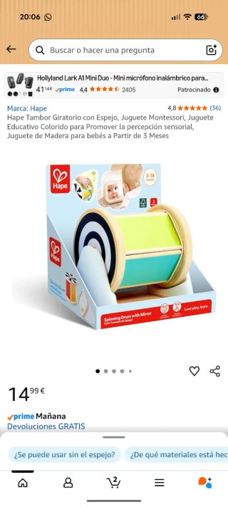 Lote 2 Juguetes Bebé Montessori Hape
