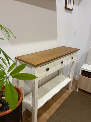 Mesa recibidor madera y metal