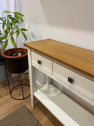 Mesa recibidor madera y metal