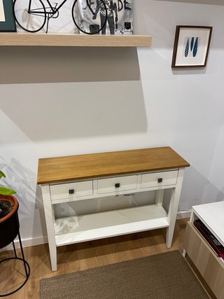 Mesa recibidor madera y metal
