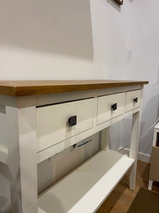 Mesa recibidor madera y metal