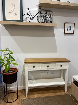 Mesa recibidor madera y metal