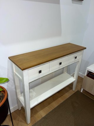Mesa recibidor madera y metal