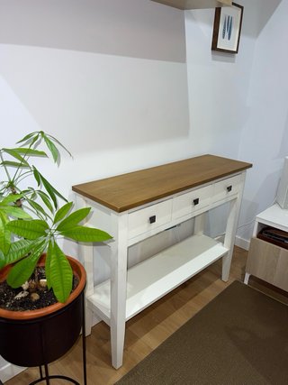 Mesa recibidor madera y metal