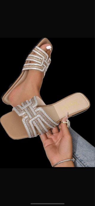Sandali donna strass oro e argento