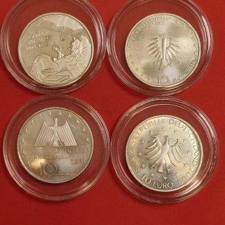 Lote 4 Monedas 10€ Plata 925 Alemania