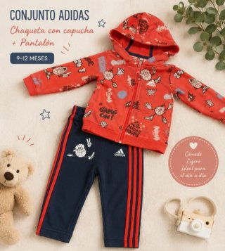Conjunto Adidas Bebé Chaqueta y Pantalón